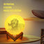 Custom 3D Moon Lamp, Personalized Gift With Your Pet Photo, Desk Light, 3 Colors With Stand, Rechargeable, For Pet Lovers