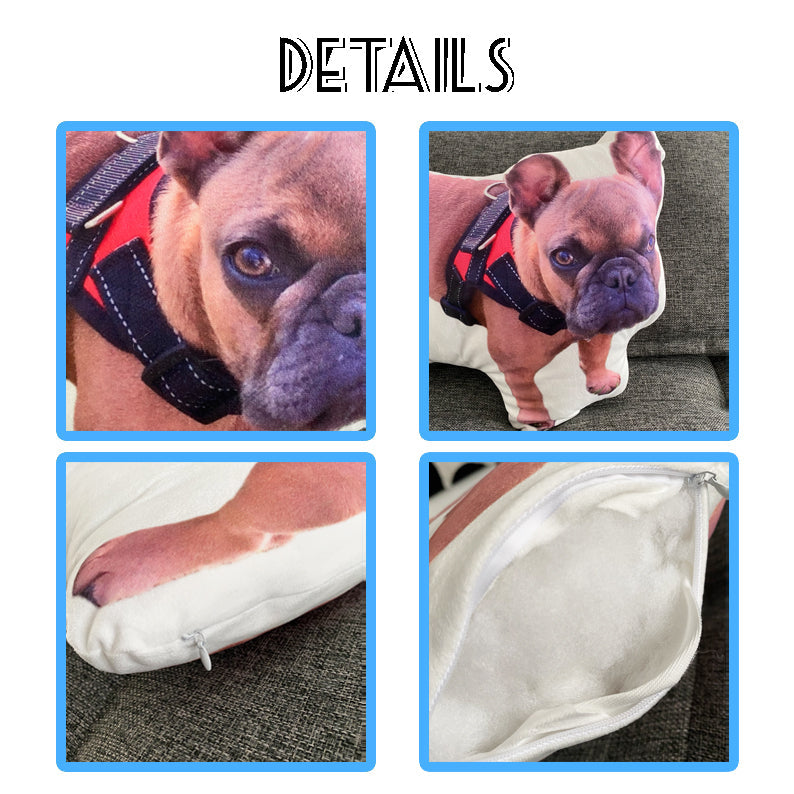 Custom Pet Face Picture Pillow, Personalized Dog Cat Photo Pillow, Dog Portrait, Surprise Gift For Friends, Photo DIY Custom Dog Souvenir