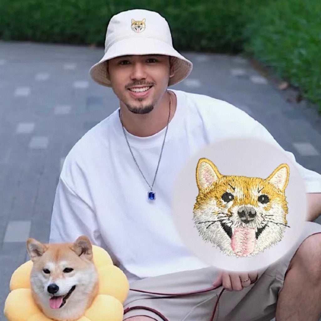 Personalized Pet Portrait Hat — Hand-Embroidered From Your Photo + Custom Name, Unique Gift for Him/Her