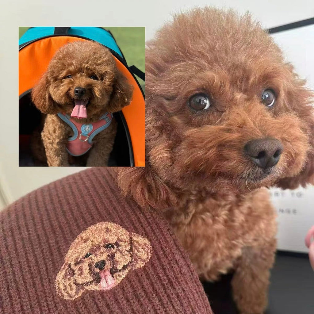 Custom Pet Portrait Embroidered Scarf | Wear Your Fur Baby Close