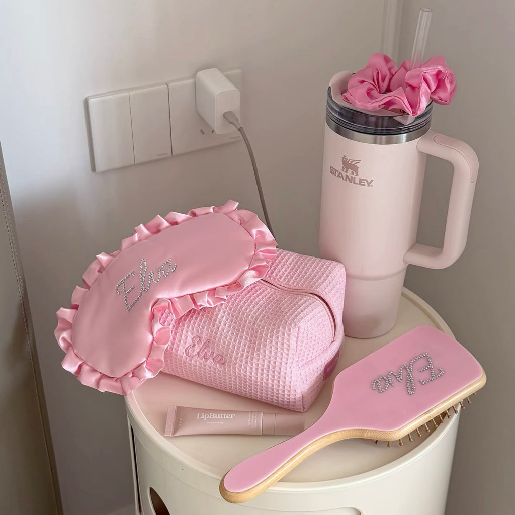 Personalized Silk Sleep Mask Gift Set with Embroidered Name - photo 7