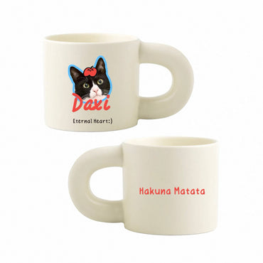 Personalized Hand-Drawn Pet Portrait Ceramic Mug - Double Sided Custom Cat Dog Cup | Memorial & Birthday Gift for Pet Lovers | Gifts Journey