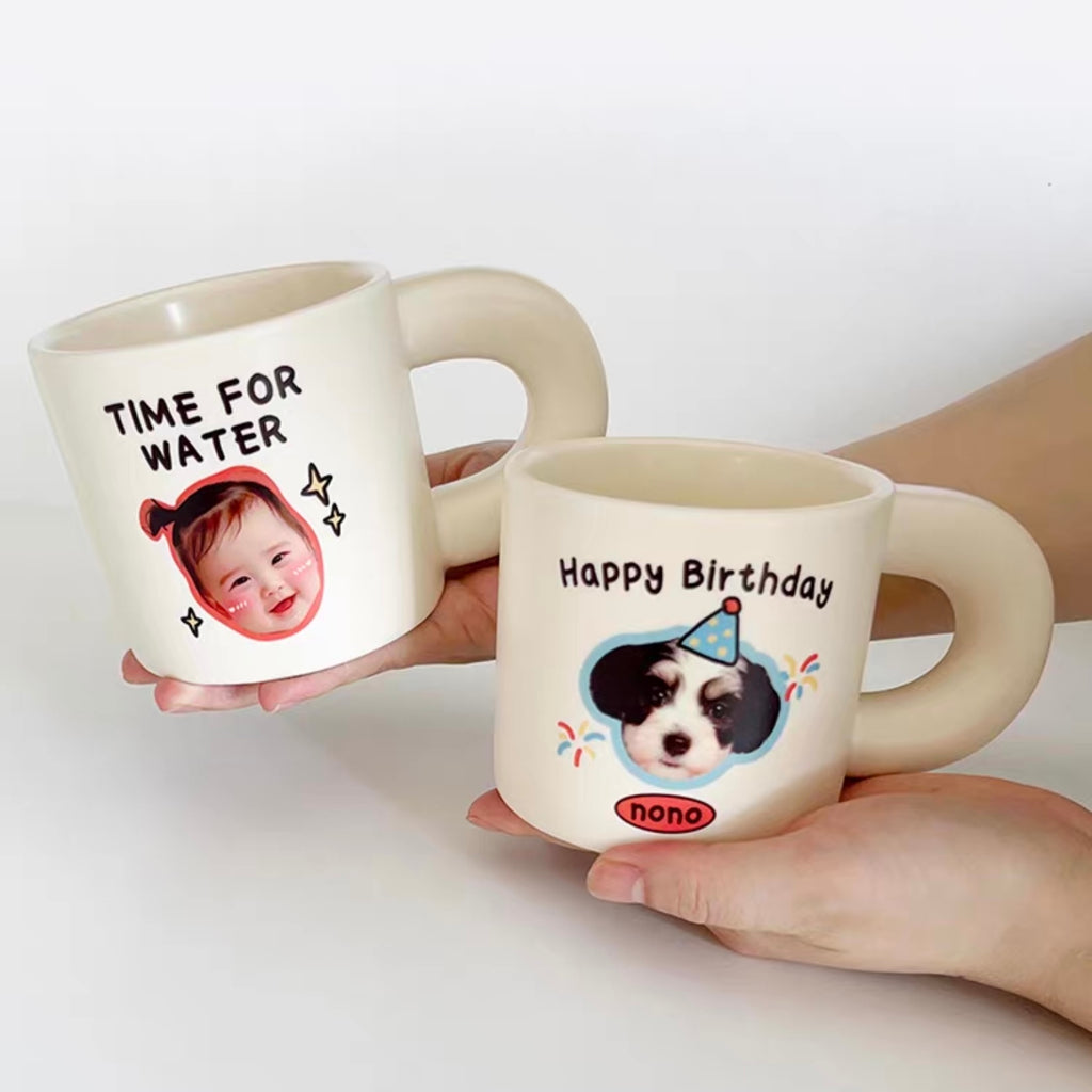 Personalized Hand-Drawn Pet Portrait Ceramic Mug - Double Sided Custom Cat Dog Cup | Memorial & Birthday Gift for Pet Lovers | Gifts Journey