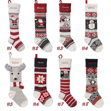 Custom Fair isle Christmas Stocking, Natural Knit Stocking, Family stockings, Old Fashioned Stocking Decors for Holiday, Xmas Ornaments
