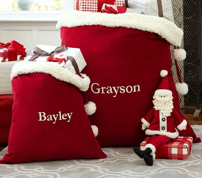 Personalized Santa sack with embroidered child's name – photo 2