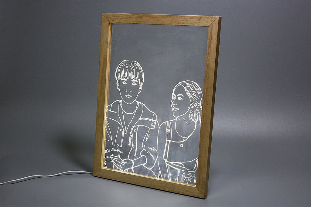 Custom Wooden Photo Frame LED Night Lamp, Creative Gift Photo Album, Personalized Handmade Picture Frame Light, Artistic Photo Table Lamp