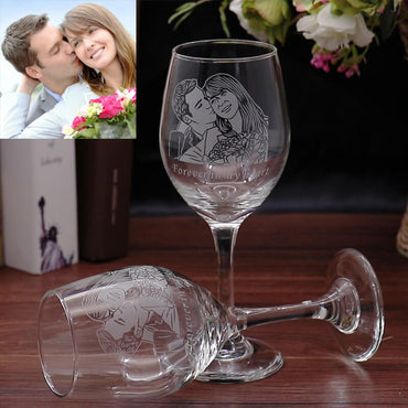 Custom Picture Toasting Flute Set, Engraved Name Crystal Champagne Cup, Personalized Photo Wine Glass, Best Wedding Birthday Gifts