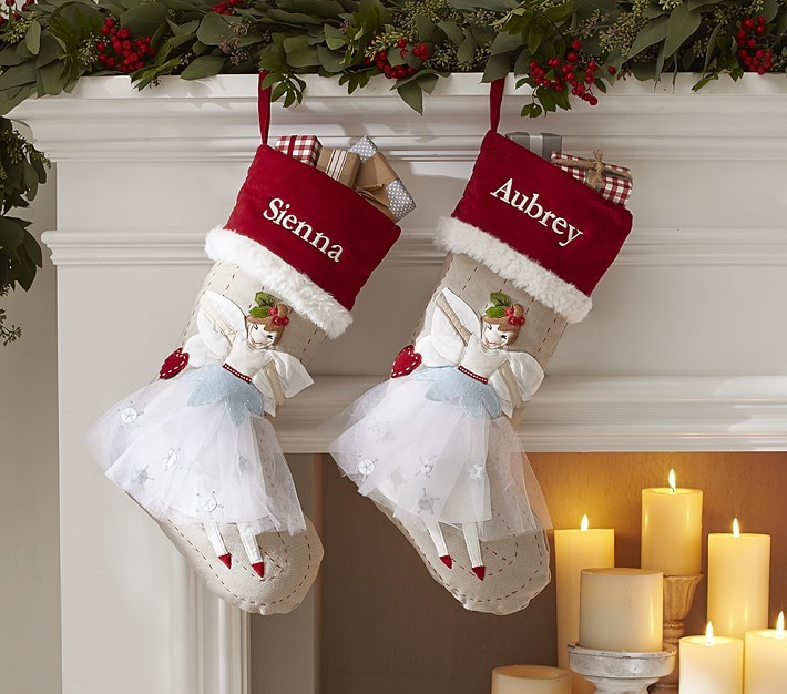 Personalized Christmas Stockings with Name, Embroidered Burlap Stocking, Custom Xmas Ornament for Family Decorations Holiday Gift
