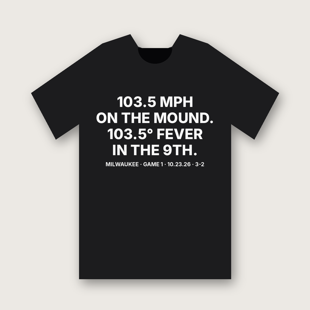 103.5 MPH On The Mound, 103.5° Fever In The 9th T-Shirt - Black