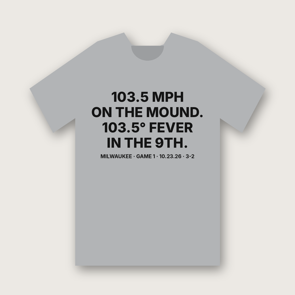 103.5 MPH On The Mound, 103.5° Fever In The 9th T-Shirt - Heather Grey