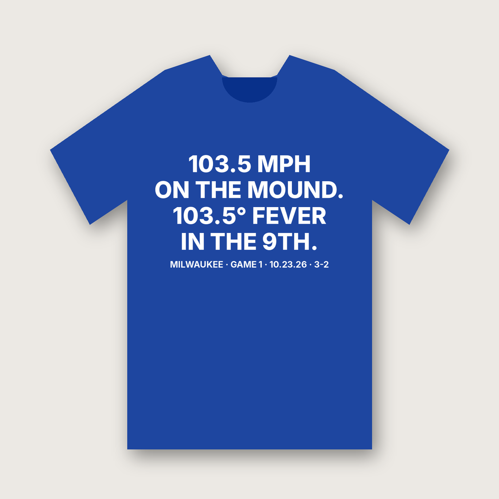 103.5 MPH On The Mound, 103.5° Fever In The 9th T-Shirt - Royal Blue
