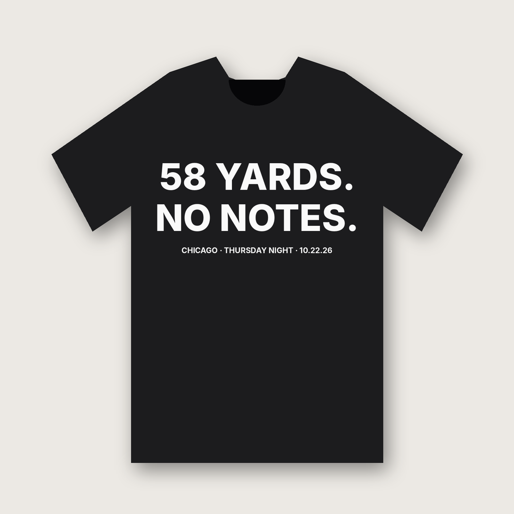58 Yards. No Notes. T-shirt in Black