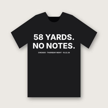 58 Yards. No Notes. T-shirt in Black