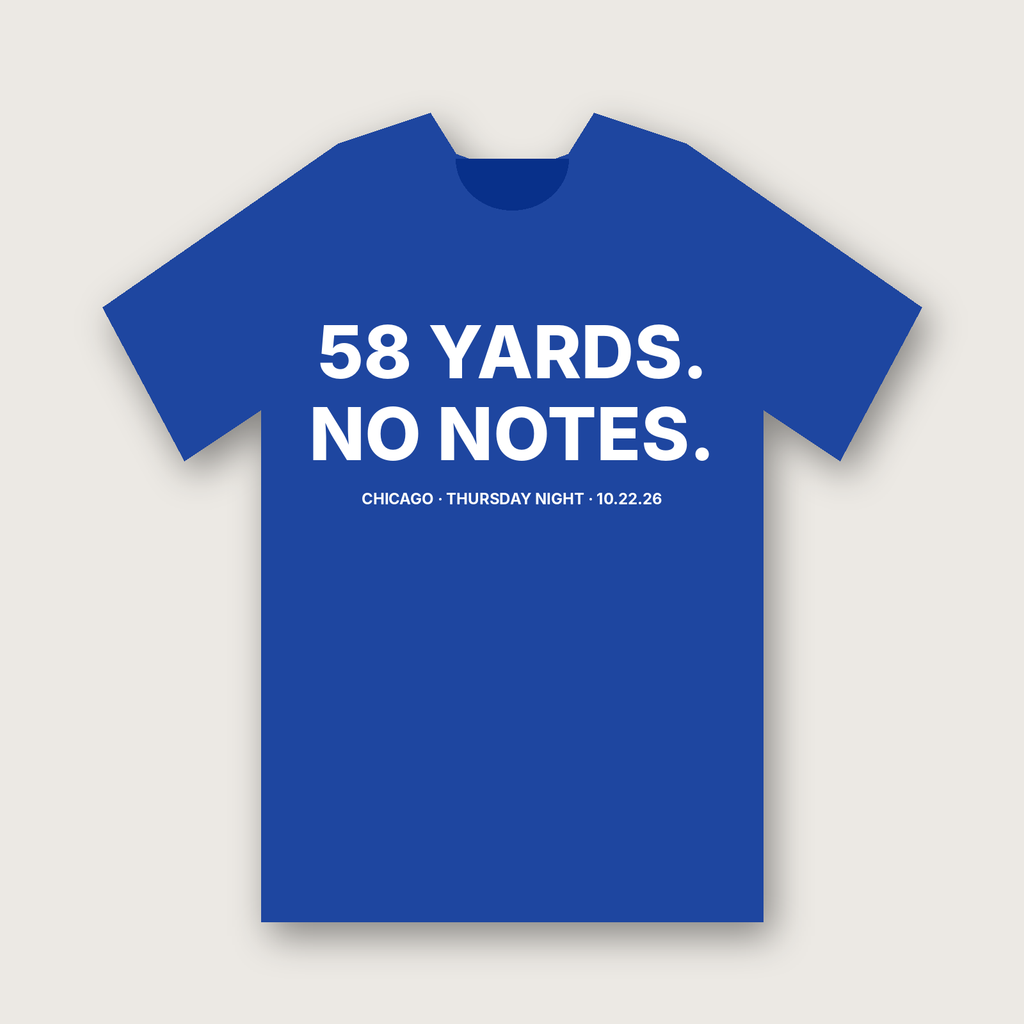 58 Yards. No Notes. T-shirt in Royal Blue