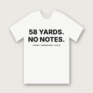 58 Yards. No Notes. T-shirt in White